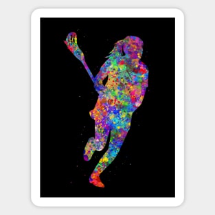 Lacrosse watercolor art Sticker